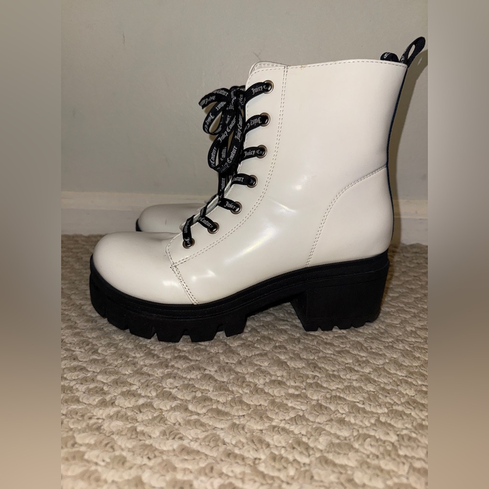JUICY COUTURE White Combat Boots SIZE: 8 - Picture 2 of 10